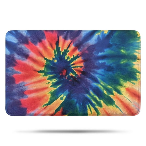 Colorful Tie Dye Pattern Bathroom Rugs Mat,Non Slip Microfiber Bathroom Rug,Rubber Backing,Soft Bathroom Mats for Bathroom Floor,Tub and Shower,17x27in(43x68cm)