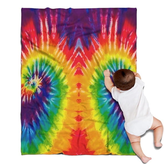 Colorful Tie Dye Pattern Blanket,Comfortable Soft Flannel Throw Blanket,All Season,Warm Lightweight Blankets for Sofa Bed Couch Living Room Chair,30"x40"