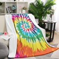 thumbnail image 1 of Colorful Tie Dye Pattern Blanket,Comfortable Soft Flannel Throw Blanket,All Season,Warm Lightweight Blankets for Sofa Bed Couch Living Room Chair,40"x50", 1 of 4
