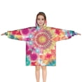 thumbnail image 1 of Colorful Tie Dye Pattern Blanket Hoodies for Kids 6-13YR Oversize Wearable Blanket Hoodies for Boys Girls Teens, 1 of 7