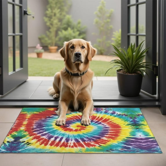 Colorful Tie Dye Pattern Door Rugs,Washable Non Slip Door Mats Indoor,Decorative Door Mats,Entry Mat Indoor for Entrance,Bedroom,Kitchen,Bathroom,20"x32"
