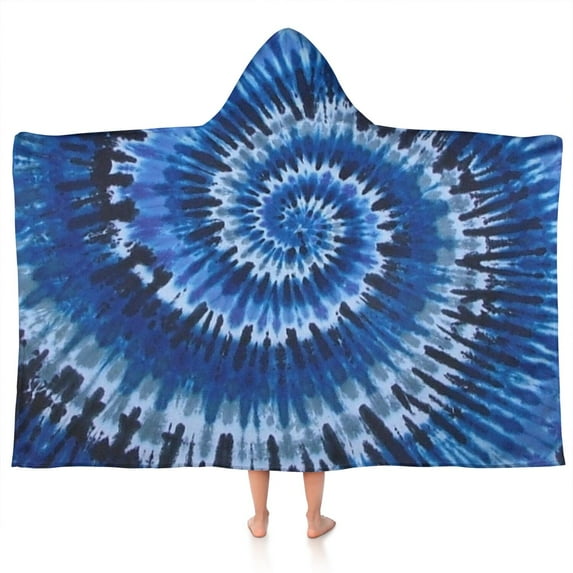 Colorful Tie Dye Pattern Hooded Bath Towel,50"x30" for Ages 3 To 12 Kids, Quick Dry Lightweight Soft Microfiber Hood Beach Towel Cover Up for Kids