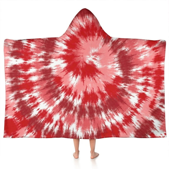 Colorful Tie Dye Pattern Hooded Bath Towel，50"x30" for Ages 3 To 12 Kids, Quick Dry Lightweight Soft Microfiber Hood Beach Towel Cover Up for Kids