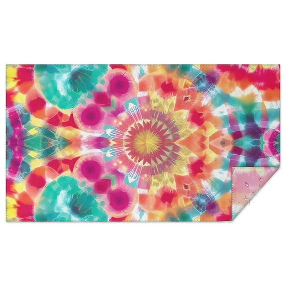 Colorful Tie Dye Pattern Rectangle Tablecloth 60"x102",Waterproof Polyester Rectangle Table Cloth, Wipeable Spillproof Polyester Tablecloth for Dining, Camping, Indoor and Outdoor