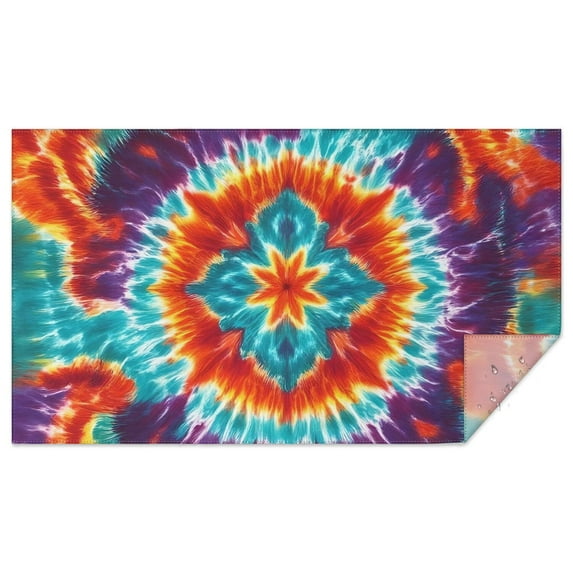 Colorful Tie Dye Pattern Rectangle Tablecloth 60"x102",Waterproof Polyester Rectangle Table Cloth, Wipeable Spillproof Polyester Tablecloth for Dining, Camping, Indoor and Outdoor