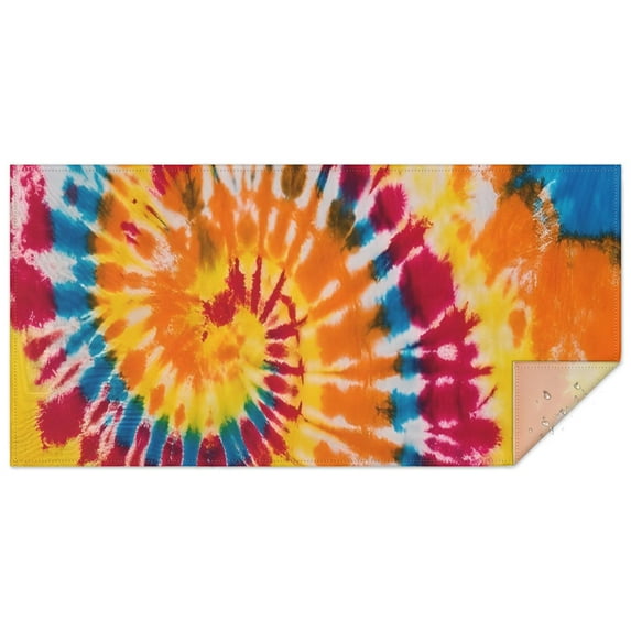 Colorful Tie Dye Pattern Rectangle Tablecloth 60"x120",Waterproof Polyester Rectangle Table Cloth, Wipeable Spillproof Polyester Tablecloth for Dining, Camping, Indoor and Outdoor