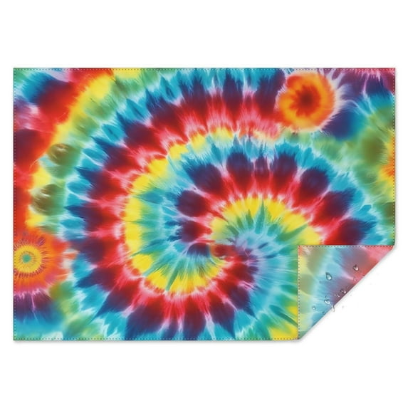Colorful Tie Dye Pattern Rectangle Tablecloth 60"x84",Waterproof Polyester Rectangle Table Cloth, Wipeable Spillproof Polyester Tablecloth for Dining, Camping, Indoor and Outdoor