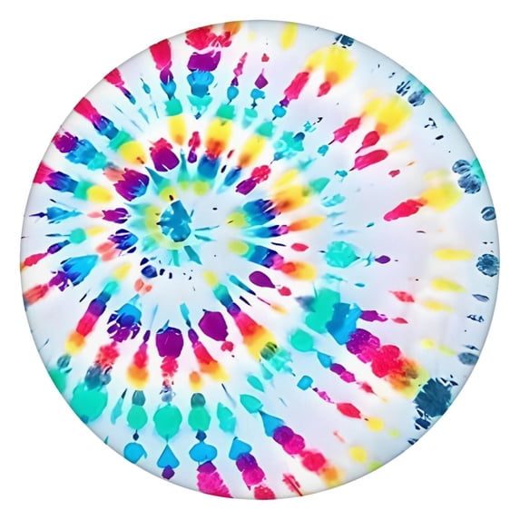 Colorful Tie Dye Pattern Round Fitted Tablecloth with Elastic Edge,Dining Table Cover Waterproof,Outdoor Round Tablecloth for Camping,Dining,Indoor and Outdoor