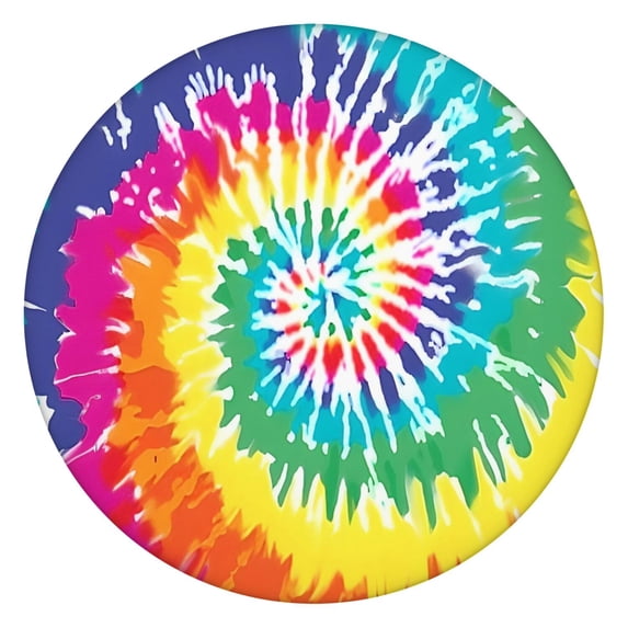 Colorful Tie Dye Pattern Round Fitted Tablecloth with Elastic Edge,Dining Table Cover Waterproof,Outdoor Round Tablecloth for Camping,Dining,Indoor and Outdoor