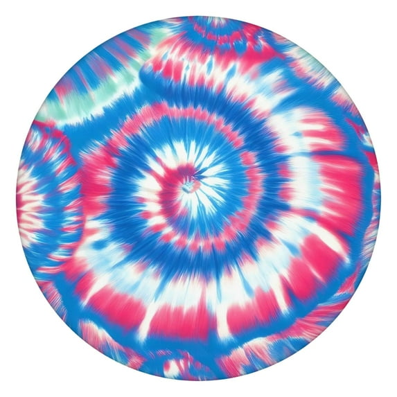 Colorful Tie Dye Pattern Round Fitted Tablecloth with Elastic Edge,Dining Table Cover Waterproof,Outdoor Round Tablecloth for Camping,Dining,Indoor and Outdoor