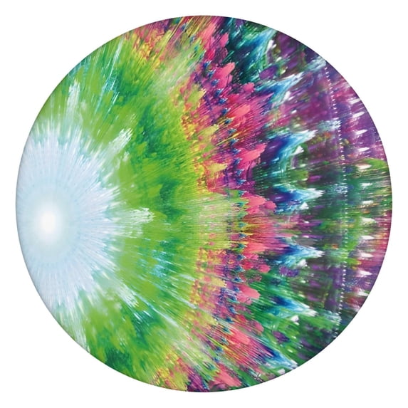 Colorful Tie Dye Pattern Round Fitted Tablecloth with Elastic Edge,Dining Table Cover Waterproof,Outdoor Round Tablecloth for Camping,Dining,Indoor and Outdoor