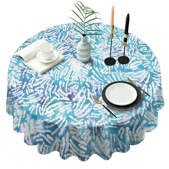 Colorful Tie Dye Pattern Round Tablecloth 60"x60",Wrinkle Wipeable Table Cloth for Kitchen Dining Room Picnic Patio Party