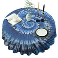 thumbnail image 1 of Colorful Tie Dye Pattern Round Tablecloth 60"x60",Wrinkle Wipeable Table Cloth for Kitchen Dining Room Picnic Patio Party, 1 of 6