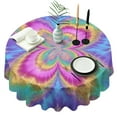thumbnail image 1 of Colorful Tie Dye Pattern Round Tablecloth 60"x60",Wrinkle Wipeable Table Cloth for Kitchen Dining Room Picnic Patio Party, 1 of 6