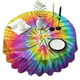 thumbnail image 1 of Colorful Tie Dye Pattern Round Tablecloth 60"x60",Wrinkle Wipeable Table Cloth for Kitchen Dining Room Picnic Patio Party, 1 of 6