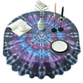 thumbnail image 1 of Colorful Tie Dye Pattern Round Tablecloth 60"x60",Wrinkle Wipeable Table Cloth for Kitchen Dining Room Picnic Patio Party, 1 of 6