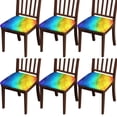 thumbnail image 1 of Colorful Tie Dye Pattern Seat Covers for Dining Room Chairs Set Of 4,Stretch Printed Washable Chair Seat Cover with Elastic Ties and Button,Removable Waterproof Couch Cushion Covers, 1 of 6