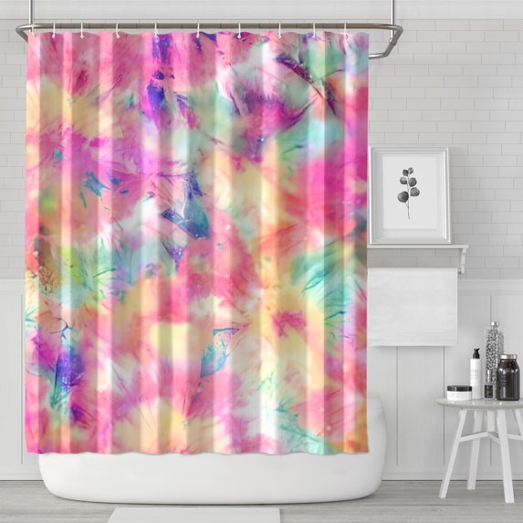 Colorful Tie Dye Pattern Shower Curtain 72"x84" ,Bathroom Decorative Shower Curtains Set with 12 Hooks,Modern Waterproof Washable Shower Curtain