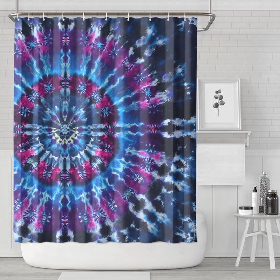 Colorful Tie Dye Pattern Shower Curtain 84"x72" ,Bathroom Decorative Shower Curtains Set with 12 Hooks,Modern Waterproof Washable Shower Curtain