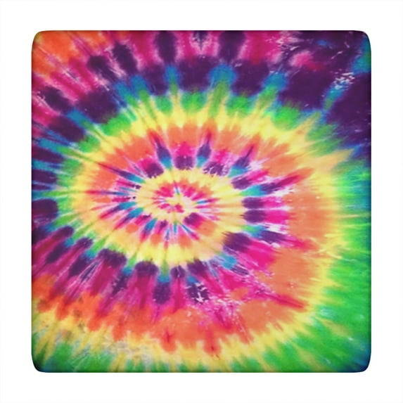 Colorful Tie Dye Pattern Square Fitted Tablecloth with Elastic Edge,Square Table Cover,Washable Elastic Table Cover for Home Kitchen Party Decor 34"x34"
