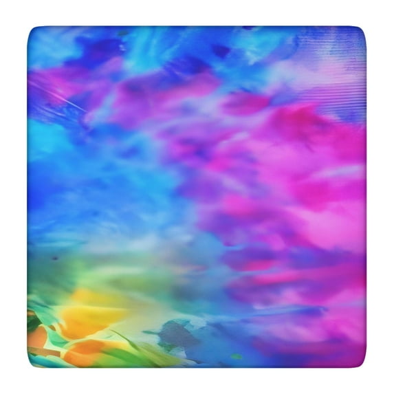 Colorful Tie Dye Pattern Square Fitted Tablecloth with Elastic Edge,Square Table Cover,Washable Elastic Table Cover for Home Kitchen Party Decor 36"x36"