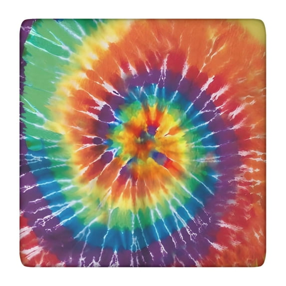 Colorful Tie Dye Pattern Square Fitted Tablecloth with Elastic Edge,Square Table Cover,Washable Elastic Table Cover for Home Kitchen Party Decor 36"x36"