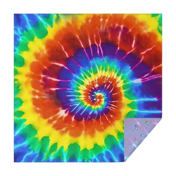 Colorful Tie Dye Pattern Square Tablecloth,Waterproof Square Table Cover,Wipeable Spillproof Washable Table Cover for Home Kitchen Party Decor 52"x52"(132x132cm)