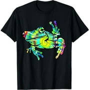 Colorful Tie Dye Peace Frog T-Shirt: Fun and Serene Unisex Tee for Kids