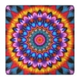 thumbnail image 1 of Colorful Tie Dye Peacock Mandala Pattern Square Fitted Tablecloth with Elastic Edge,Square Table Cover,Washable Elastic Table Cover for Home Kitchen Party Decor 36"x36", 1 of 6