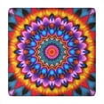 thumbnail image 1 of Colorful Tie Dye Peacock Mandala Pattern Square Fitted Tablecloth with Elastic Edge,Square Table Cover,Washable Elastic Table Cover for Home Kitchen Party Decor 34"x34", 1 of 6