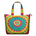 thumbnail image 1 of Colorful Tie Dye Petal Mandala Pattern Travel Tote Bags for Women Carry On,Large Weekender Bags for Women Travel,Multi Functional Duffle Bag for Work,Shopping,Sports, 1 of 5