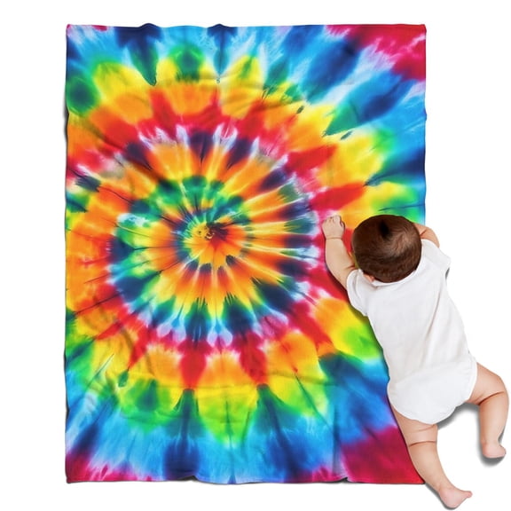 Colorful Tie Dye Rainbow Pattern Blanket,Comfortable Soft Flannel Throw Blanket,All Season,Warm Lightweight Blankets for Sofa Bed Couch Living Room Chair,30"x40"