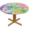 thumbnail image 1 of Colorful Tie Dye Round Table Cloth Abstract Swirl Spiral Elastic Edged Table Cover Fade And Stain Resistant Table Cloths Easy To Clean Fits Tables 40-44" Diameter, 1 of 6