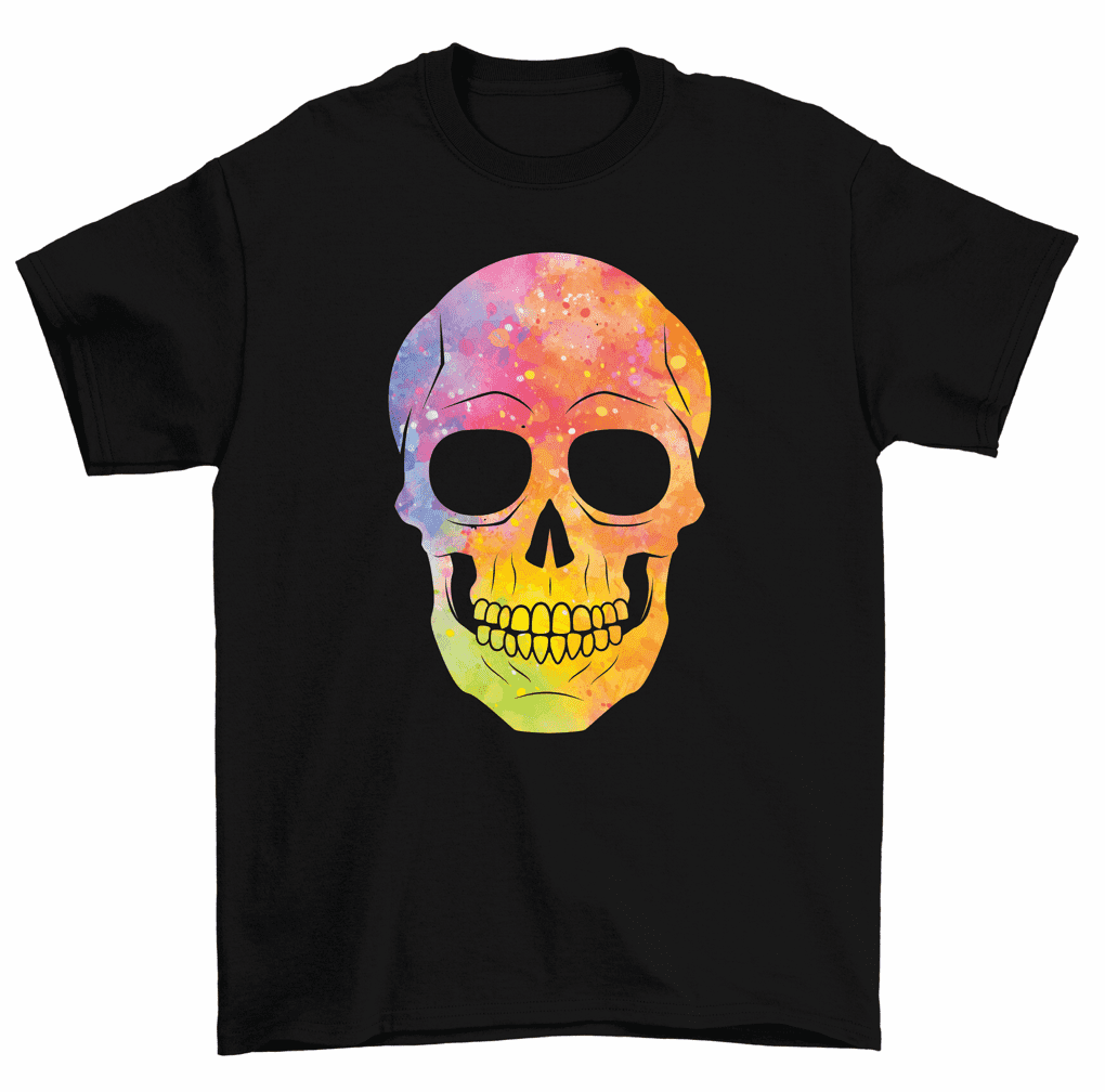 tie dye skull shirt