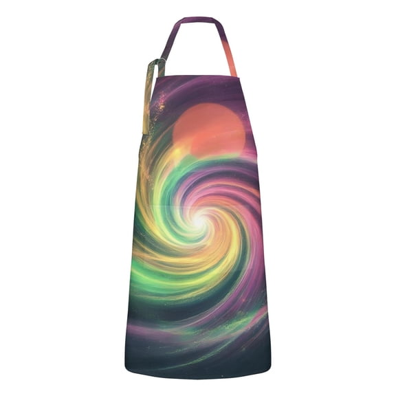 Colorful Tie Dye Spiral Galaxy Pattern Apron-Garden Aprons for Women with Pockets-Cotton Linen Waterproof Kitchen Cooking Gardening Aprons Adjustable for Kitchen,Cooking,BBQ and Salon 33x27 Inch