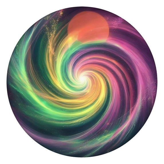 Colorful Tie Dye Spiral Galaxy Pattern Round Fitted Tablecloth with Elastic Edge,Dining Table Cover Waterproof,Outdoor Round Tablecloth for Camping,Dining,Indoor and Outdoor