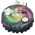 thumbnail image 1 of Colorful Tie Dye Spiral Galaxy Pattern Round Tablecloth 60"x60",Wrinkle Wipeable Table Cloth for Kitchen Dining Room Picnic Patio Party, 1 of 6