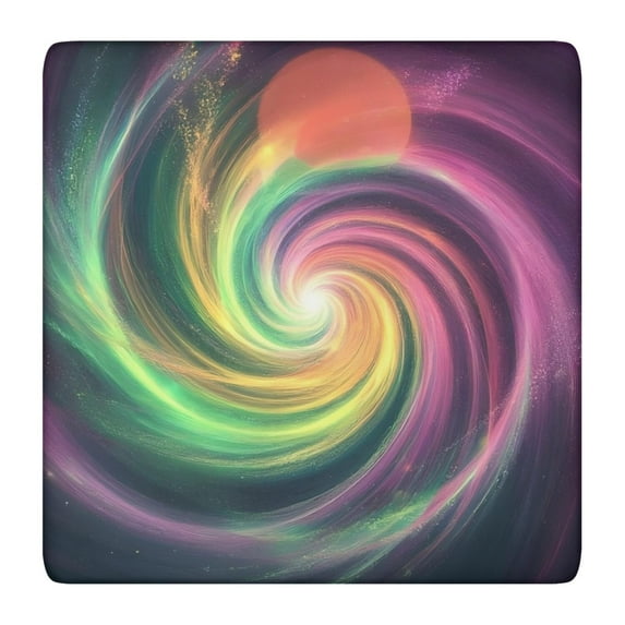 Colorful Tie Dye Spiral Galaxy Pattern Square Fitted Tablecloth with Elastic Edge,Square Table Cover,Washable Elastic Table Cover for Home Kitchen Party Decor 36"x36"