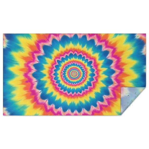 Colorful Tie Dye Spiral Mandala Pattern Rectangle Tablecloth 60"x102",Waterproof Polyester Rectangle Table Cloth, Wipeable Spillproof Polyester Tablecloth for Dining, Camping, Indoor and Outdoor