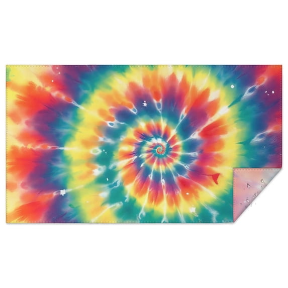 Colorful Tie Dye Spiral Pattern Rectangle Tablecloth 60"x102",Waterproof Polyester Rectangle Table Cloth, Wipeable Spillproof Polyester Tablecloth for Dining, Camping, Indoor and Outdoor