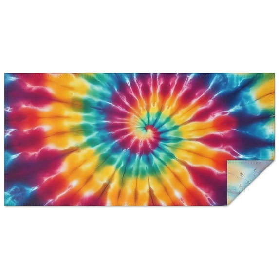 Colorful Tie Dye Spiral Pattern Rectangle Tablecloth 60"x120",Waterproof Polyester Rectangle Table Cloth, Wipeable Spillproof Polyester Tablecloth for Dining, Camping, Indoor and Outdoor