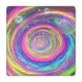 thumbnail image 1 of Colorful Tie Dye Spiral Pattern Square Fitted Tablecloth with Elastic Edge,Square Table Cover,Washable Elastic Table Cover for Home Kitchen Party Decor 34"x34", 1 of 6