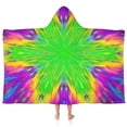 thumbnail image 1 of Colorful Tie Dye Star Flower Pattern Hooded Bath Towel，50"x30" for Ages 3 To 12 Kids, Quick Dry Lightweight Soft Microfiber Hood Beach Towel Cover Up for Kids, 1 of 7
