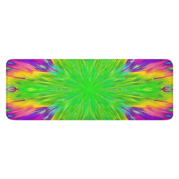 Colorful Tie Dye Star Flower Pattern Kitchen Rug Mat,Kitchen Runner Rugs Non Skid Washable,Decorative Kitchen Floor Mats for Kitchen,Sink,Laundry,17"x47.2"