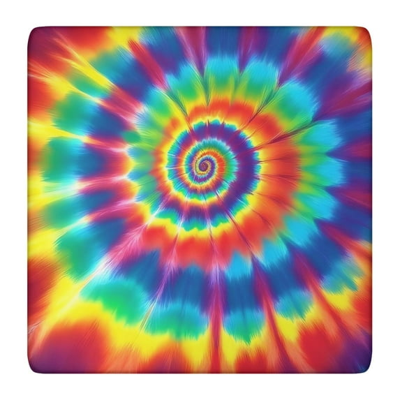 Colorful Tie Dye Star Mandala Pattern Square Fitted Tablecloth with Elastic Edge,Square Table Cover,Washable Elastic Table Cover for Home Kitchen Party Decor 36"x36"