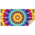 thumbnail image 1 of Colorful Tie Dye Star Mandala Rectangle Tablecloth 60"x120",Waterproof Polyester Rectangle Table Cloth, Wipeable Spillproof Polyester Tablecloth for Dining, Camping, Indoor and Outdoor, 1 of 6