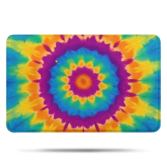 Colorful Tie Dye Star Pattern Bathroom Rugs Mat,Non Slip Microfiber Bathroom Rug,Rubber Backing,Soft Bathroom Mats for Bathroom Floor,Tub and Shower,17x27in(43x68cm)