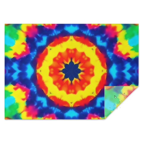 Colorful Tie Dye Star Pattern Rectangle Tablecloth 60"x84",Waterproof Polyester Rectangle Table Cloth, Wipeable Spillproof Polyester Tablecloth for Dining, Camping, Indoor and Outdoor