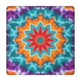 thumbnail image 1 of Colorful Tie Dye Starflower Pattern Square Fitted Tablecloth with Elastic Edge,Square Table Cover,Washable Elastic Table Cover for Home Kitchen Party Decor 34"x34", 1 of 6