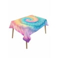 thumbnail image 1 of Colorful Tie Dye Table Cloth, Rainbow Ombre Abstract Pattern Art Waterproof Tablecloth for Rectangle Tables, Reusable Washable Fabric Table Cover for Restaurant Kitchen Dining Tables 60"x102", 1 of 6
